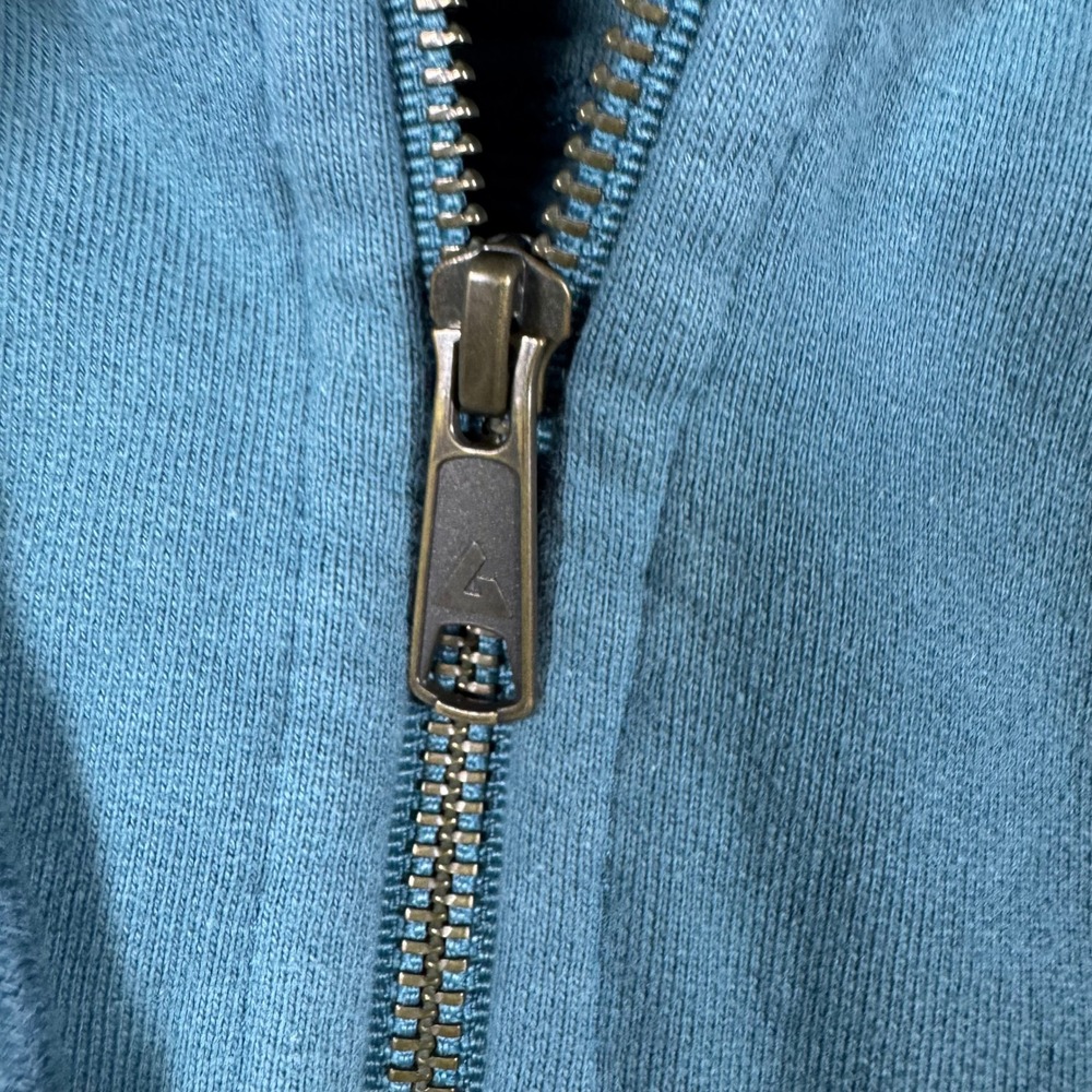 American Giant Classic Full Zip Hoodie Mens Small Teal Blue Made in USA Cotton - Picture 5 of 10